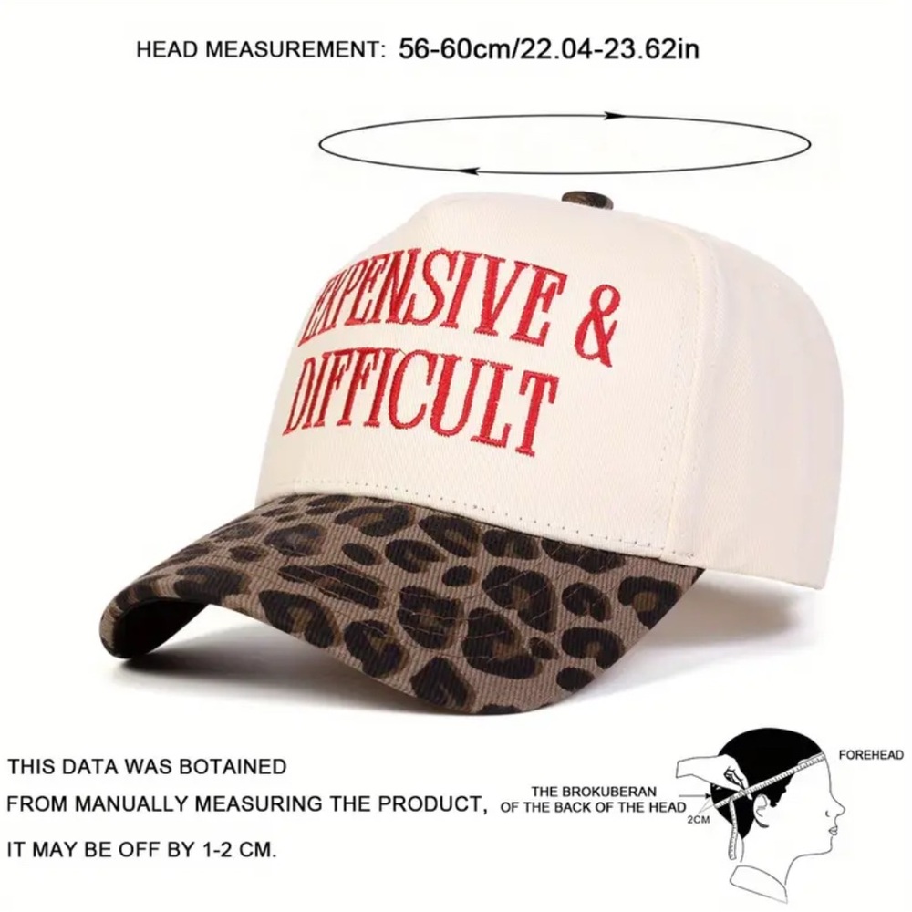Expensive and Difficult; Embroidered Red Leopard Adjustable Trucker Baseball Cap - Picture 2 of 2